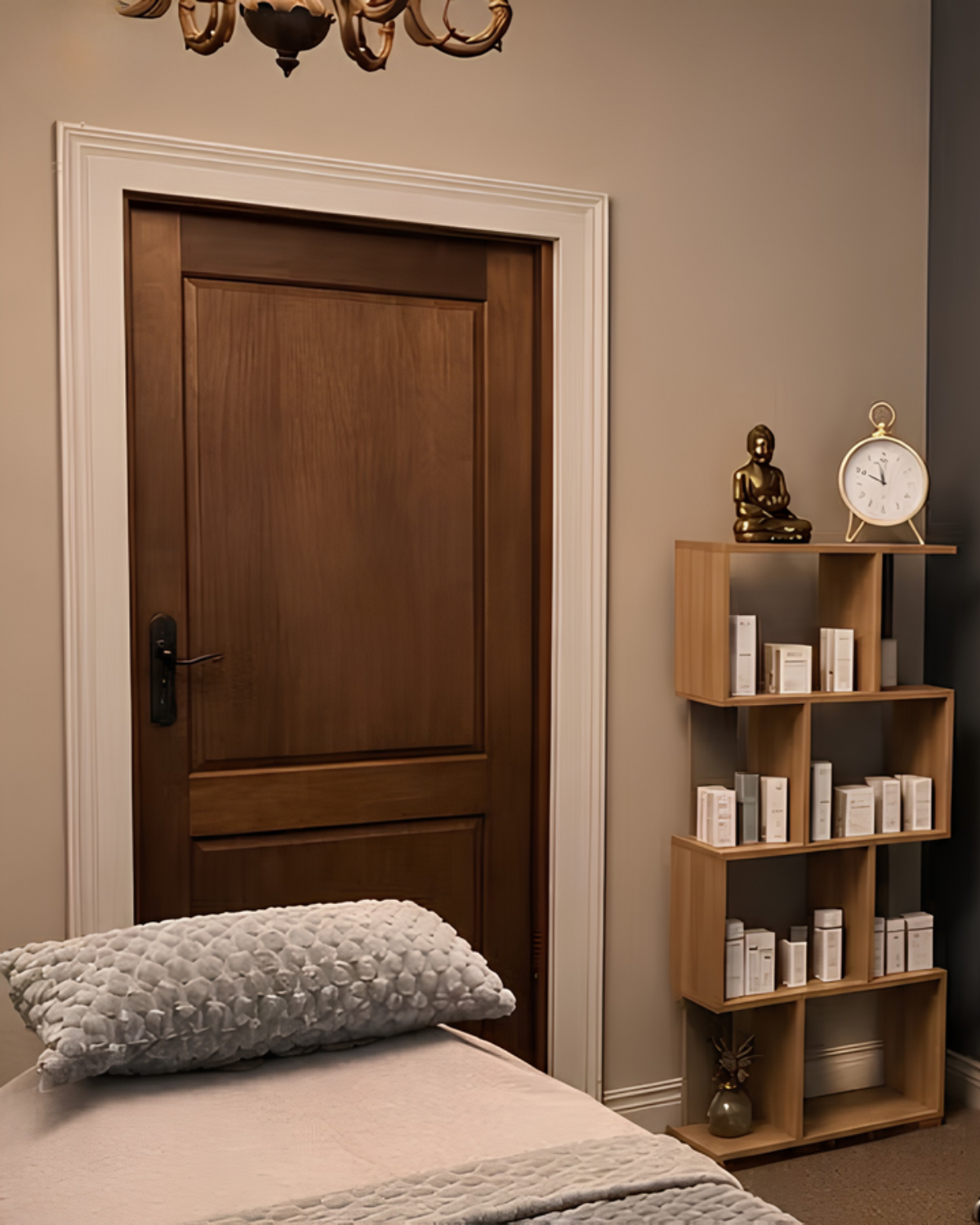 Calm, minimalist décor details in the clinic